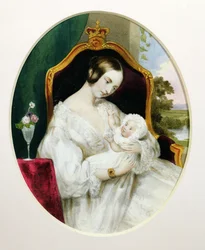 Reine Victoria (1819-1901) avec la princesse royale (1840-1901) bébé